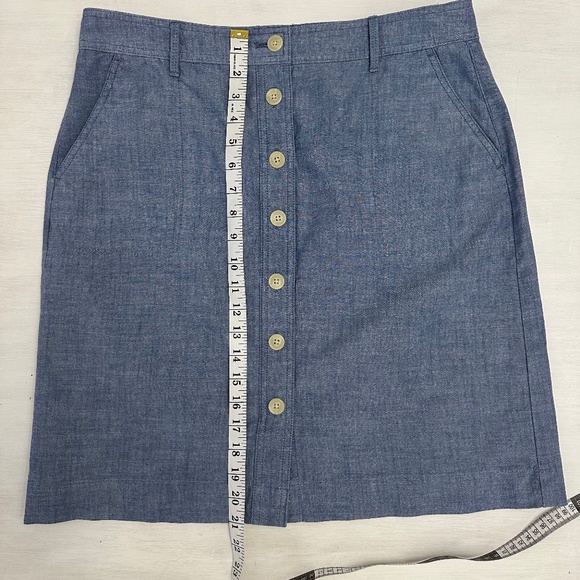 Talbots Chambray Button Down A-Line Skirt Women's 10 100% Cotton - Picture 6 of 11